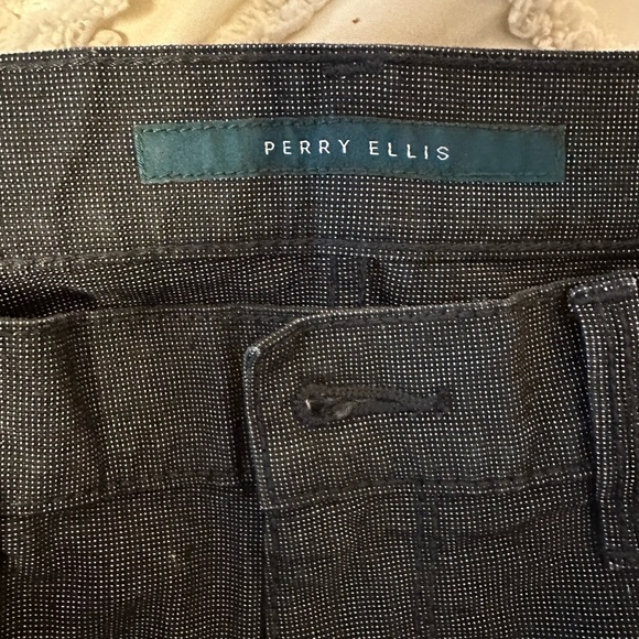 Perry Ellis Blue and White Dotted Pants 36/30 - Picture 1 of 5